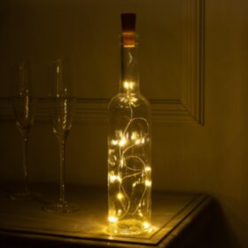 Гирлянда &quot;Нить&quot; 5 м с насадками &quot;Клубки изумрудные&quot;, IP20, прозрачная нить, 20 LED, свечение белое, фиксинг, 220 В