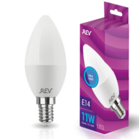 REV Лампа сд C37 Е14 11W, 6500K, холодный свет