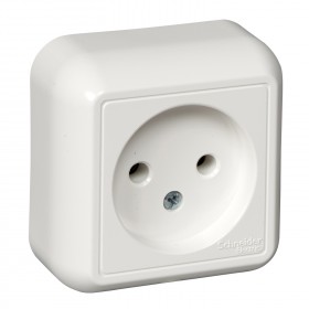 Розетка 1-м ОП Blanca 16А IP20 250В без заземл. без защ. шторок с изолир. пластиной бел. SchE BLNRA000111