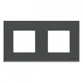 Abb NIE Рамка 2-постовая, 2-модульная, серия Zenit, стекло Графит