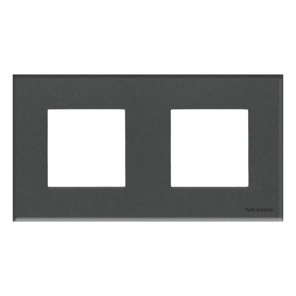 Abb NIE Рамка 2-постовая, 2-модульная, серия Zenit, стекло Графит