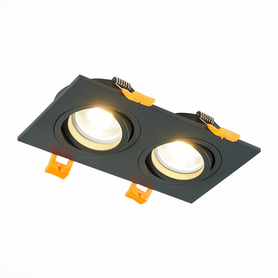 Св-к встр. Черный GU10 2*50W IP20 L175xW92xH26 220V Без ламп(50шт)