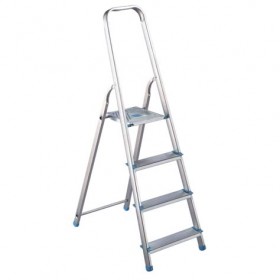 Стремянка алюминиевая Bohrer, 3 ступени, рабочая высота 2,61м, высота площадки 0,61 м, 3,1 кг