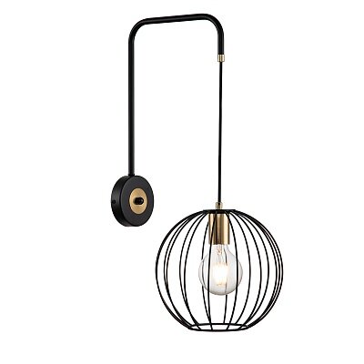 Настенный светильник  Escada 10176/1A E27*60W Black/Brass