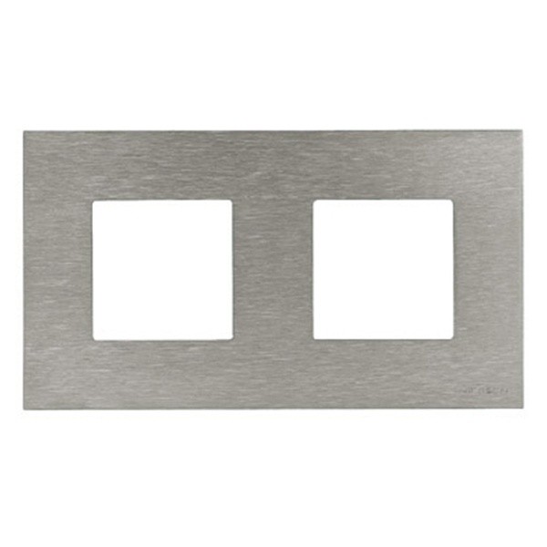 Abb NIE Рамка 2-постовая, серия Zenit, натуральная сталь