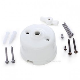 РЕТРО Корпус выключателя белый с ручкой