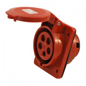 Розетка прямая стационарная защищенная внутренняя 3Р+РЕ+N 16А 380В IP44 (10шт.) 1кор.=120шт.