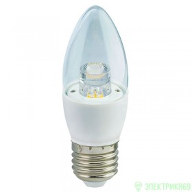 Ecola св-к свеча прозр E27 7W 4000K 103x37 пласт,/алюм Premium C7QV70ELC