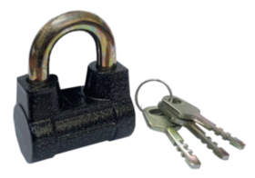 Замок Bohrer навесной ЧЗ-2Д (удлиненная дужка сталь 10 мм, 3 ключа) (корпус чугун 54 мм) (блистер) (72/6/1)