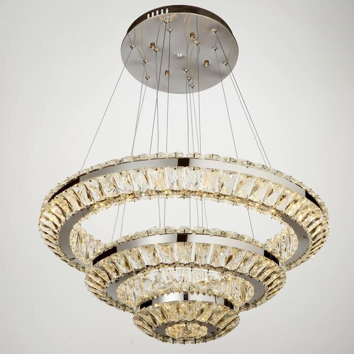 Люстра с ПДУ 669806/3 LED 120Вт 3 режима 3000-6000К диммер хром 62х62х80 см   4605505