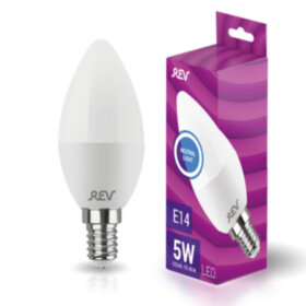 REV Лампа сд C37 Е14 5W, 4000K, холодный свет
