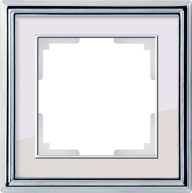 WL хром/белый 1 рамка WL17-Frame-01