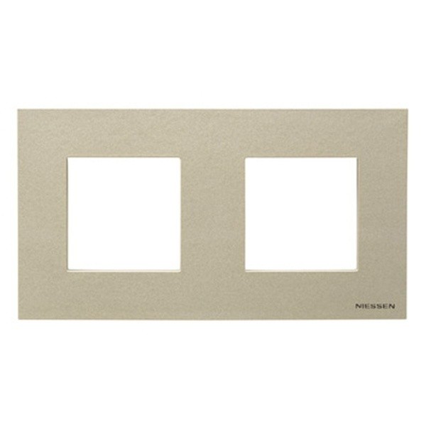 Abb NIE Рамка 2-постовая, серия Zenit, цвет шампань