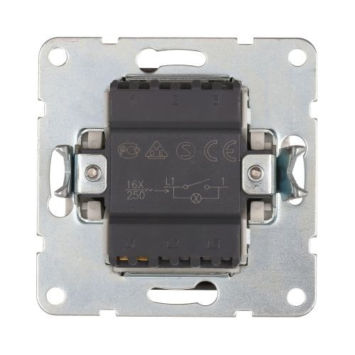 Выключатель 1-кл., c индикатором (сх.1L) 16 A, 250 B (черн. бархат) LK60 (20шт) 1кор=200шт