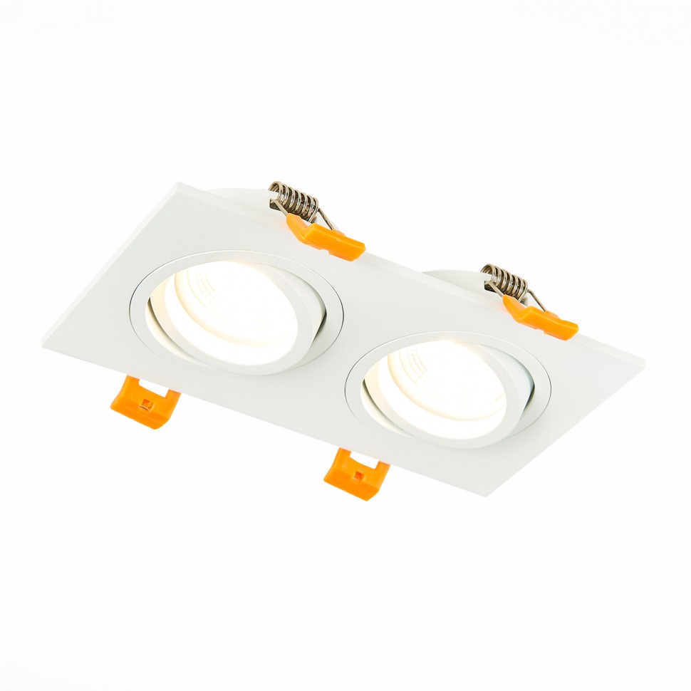 Св-к встр. Белый GU10 2*50W IP20 L175xW92xH26 220V Без ламп(50шт)