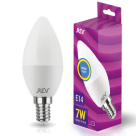 REV Лампа сд C37 Е14 7W, 2700K, теплый свет