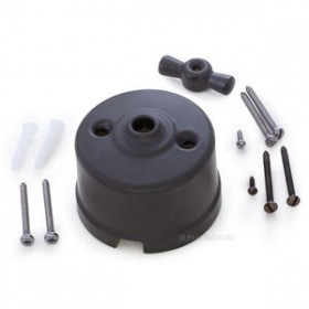 РЕТРО Корпус выключателя черный матовый с ручкой